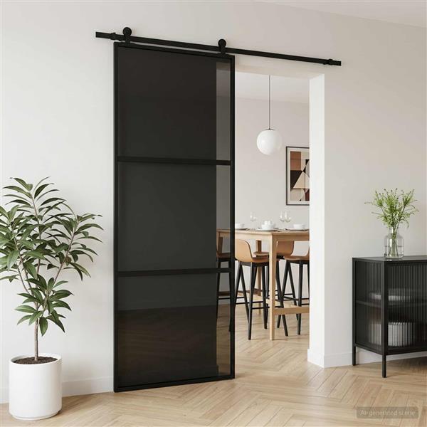 Grote foto vidaxl schuifdeur 76 x 205 cm gelaagd glas en aluminium doe het zelf en verbouw deuren en horren
