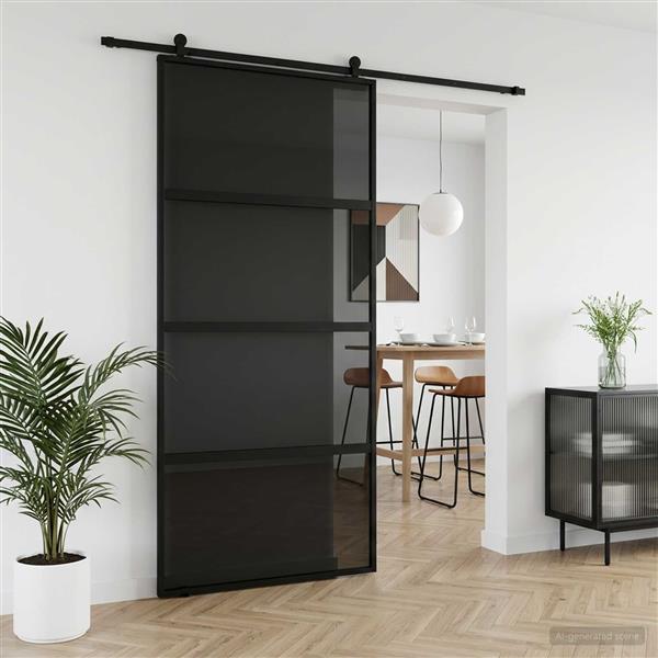 Grote foto vidaxl schuifdeur 102.5 x 205 cm gelaagd glas en aluminium doe het zelf en verbouw deuren en horren