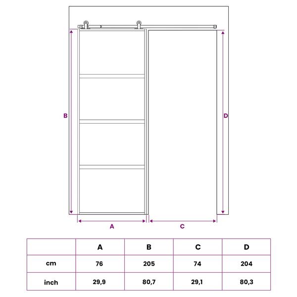 Grote foto vidaxl schuifdeur 76 x 205 cm gelaagd glas en aluminium doe het zelf en verbouw deuren en horren