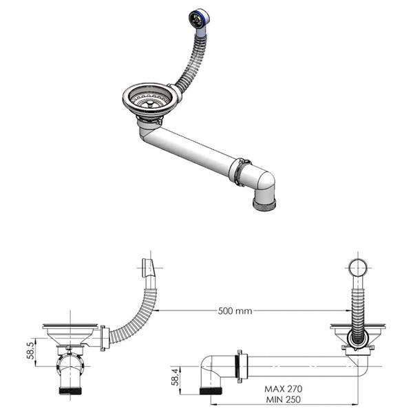 Grote foto vidaxl enkele keukenspoelbak graniet 53 x 46 x 20 cm grafiet huis en inrichting keukens