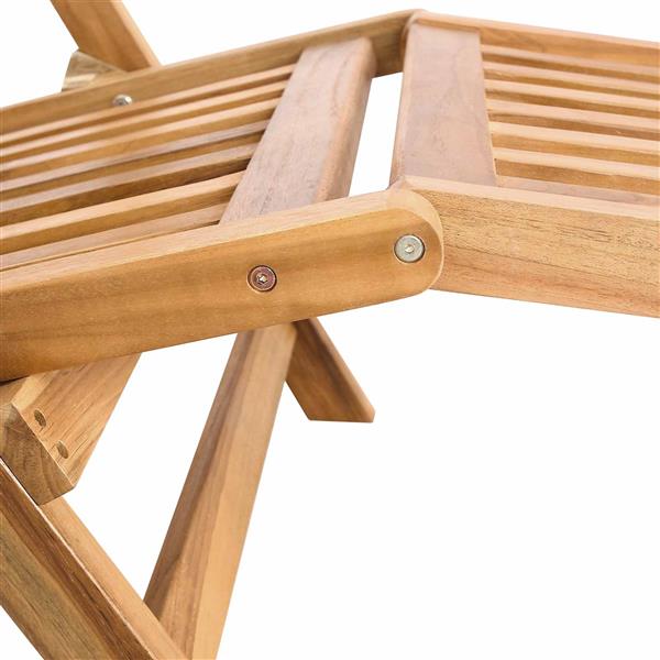 Grote foto vidaxl vouwdeckstoel naturel massief teakhout tuin en terras tuinmeubelen