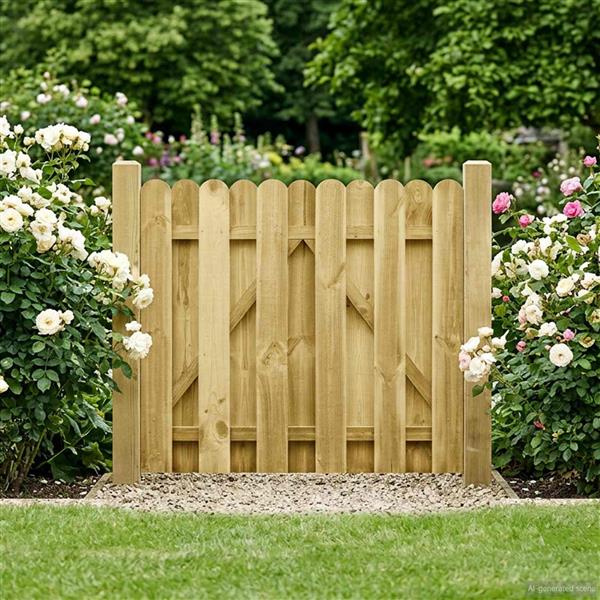 Grote foto vidaxl tuinpoort 100 x 100 cm massief grenenhout groen tuin en terras hekken en schuttingen