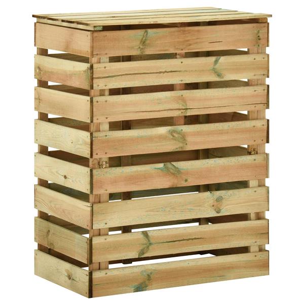 Grote foto vidaxl latten tuincomposter groen 106 x 58 x 110 cm massief grenenhout huis en inrichting overige huis en inrichting