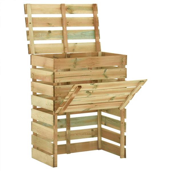 Grote foto vidaxl latten tuincomposter groen 106 x 58 x 110 cm massief grenenhout huis en inrichting overige huis en inrichting