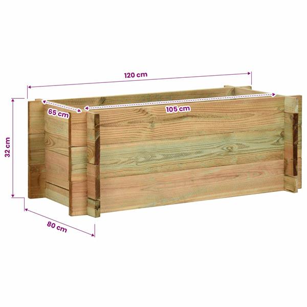 Grote foto vidaxl tuin verhoogd groentenbed groen 120 x 80 x 32 cm tuin en terras overige tuin en terras