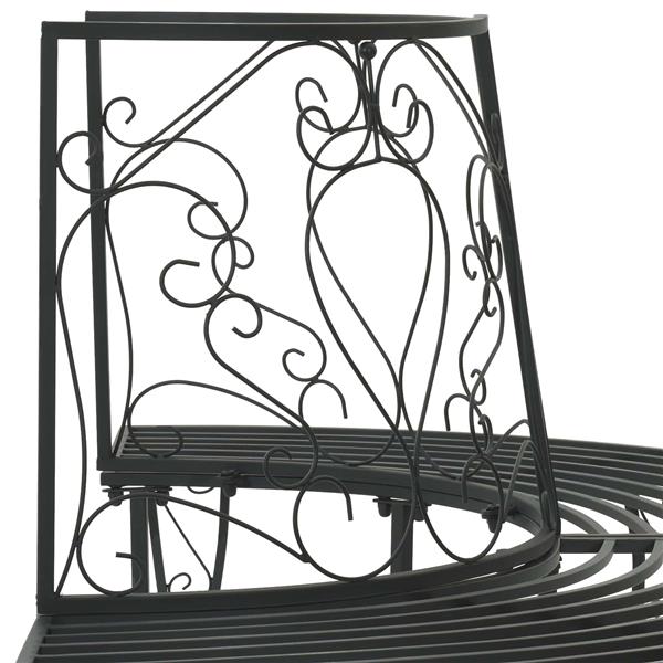 Grote foto vidaxl boom bank 4 aantal zitplaatsen 160 x 80 x 89 cm staal zwart tuin en terras tuinmeubelen