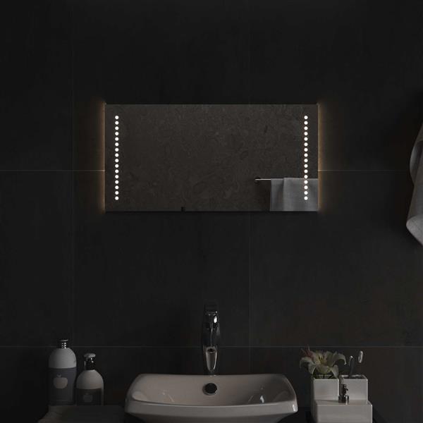 Grote foto vidaxl led badkamer spiegel doorzichtig 60 x 30 cm gehard glas antiek en kunst spiegels