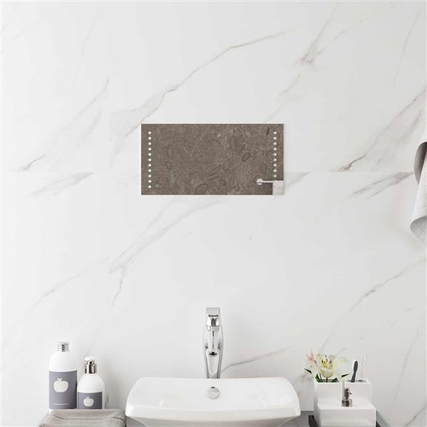 Grote foto vidaxl led badkamer spiegel doorzichtig 40 x 20 cm gehard glas antiek en kunst spiegels