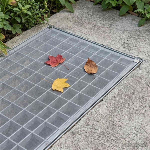 Grote foto vidaxl lichtschachtdeksel met clips 5 st 70 x 190 cm glasvezel grijs tuin en terras hekken en schuttingen