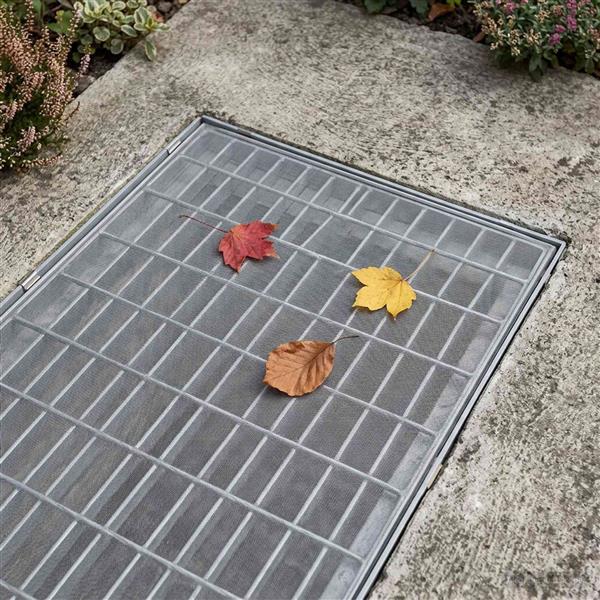 Grote foto vidaxl lichtschachtdeksel met clips 5 st 70 x 190 cm rvs 201 zilver tuin en terras hekken en schuttingen