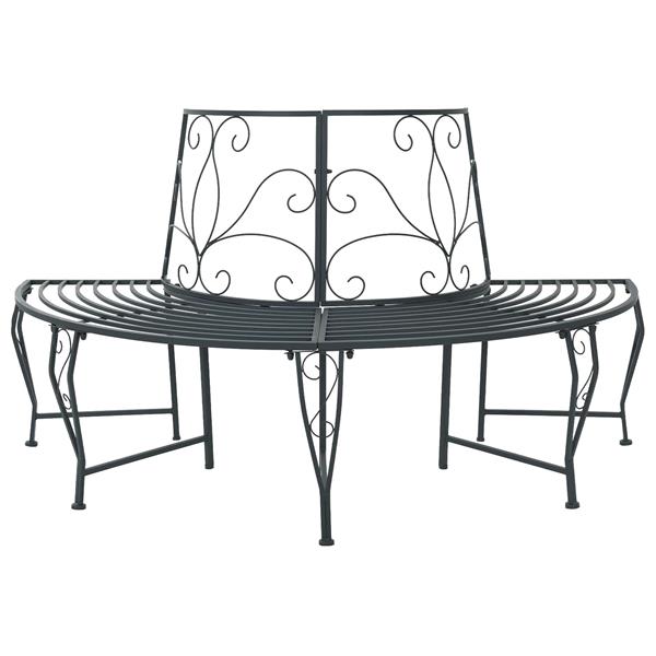 Grote foto vidaxl boom bank 4 aantal zitplaatsen 160 x 80 x 89 cm staal tuin en terras tuinmeubelen