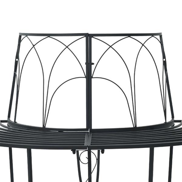 Grote foto vidaxl boom bank 4 aantal zitplaatsen 160 x 80 x 89 cm staal zwart tuin en terras tuinmeubelen