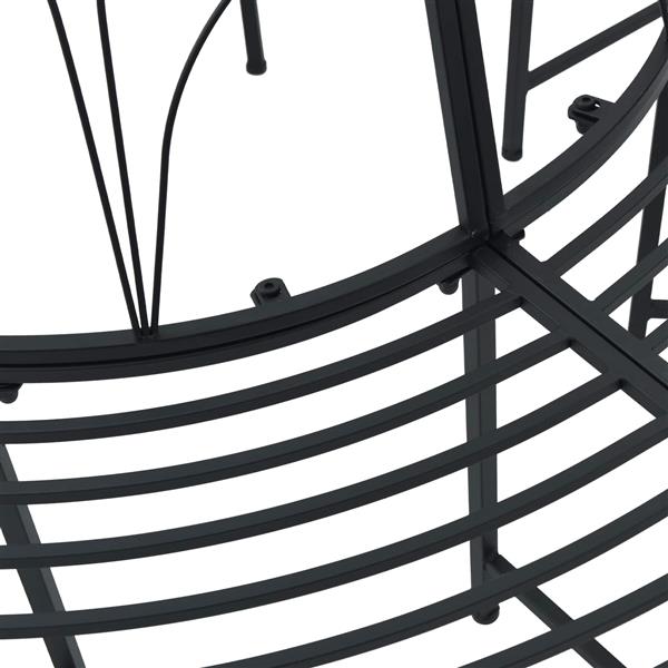 Grote foto vidaxl boom bank 8 aantal zitplaatsen 160 x 89 cm staal zwart rond tuin en terras tuinmeubelen