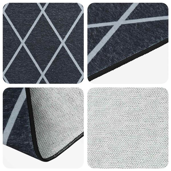 Grote foto vidaxl vloerkleedloper oriz 1150 gsm zwart gaaspatroon huis en inrichting vloerbedekking en kleden