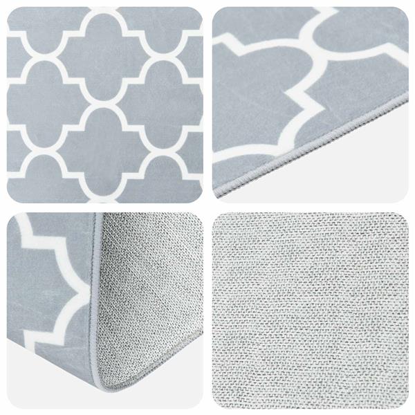 Grote foto vidaxl vloerkleedloper oriz 1150 gsm grijs en wit 100 polyestervilt huis en inrichting vloerbedekking en kleden