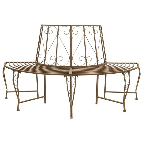 Grote foto vidaxl boom bank 4 aantal zitplaatsen 160 x 80 x 89 cm staal tuin en terras tuinmeubelen