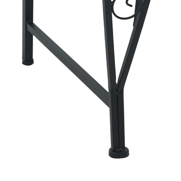 Grote foto vidaxl boom bank 4 aantal zitplaatsen 160 x 80 x 89 cm staal zwart tuin en terras tuinmeubelen