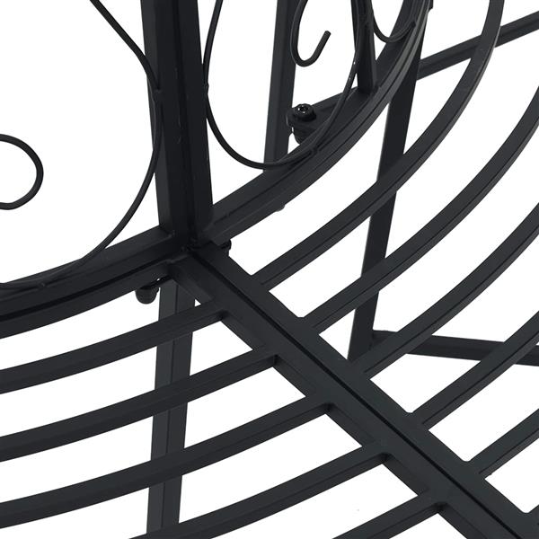 Grote foto vidaxl boom bank 4 aantal zitplaatsen 160 x 80 x 89 cm staal zwart tuin en terras tuinmeubelen