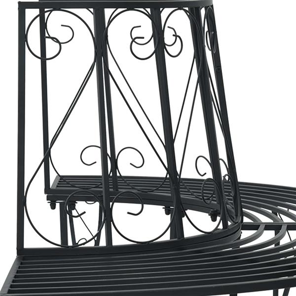 Grote foto vidaxl boom bank 4 aantal zitplaatsen 160 x 80 x 89 cm staal zwart tuin en terras tuinmeubelen