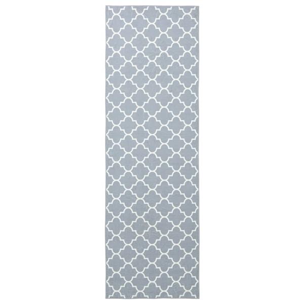 Grote foto vidaxl vloerkleedloper oriz 1150 gsm grijs en wit 100 polyestervilt huis en inrichting vloerbedekking en kleden
