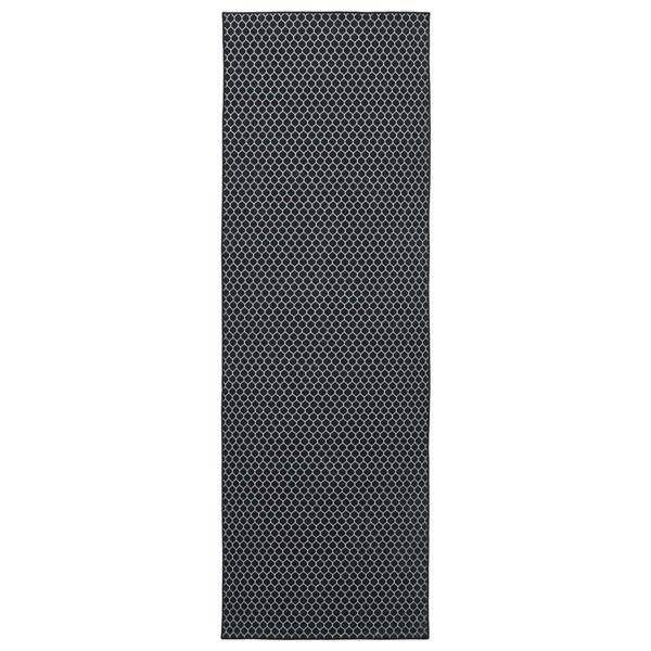 Grote foto vidaxl vloerkleedloper oriz 1150 gsm zwart gaaspatroon huis en inrichting vloerbedekking en kleden