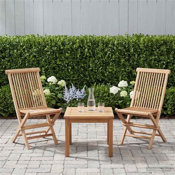 Grote foto vidaxl opvouwbare tuinstoel 2 st naturel massief teakhout tuin en terras tuinmeubelen