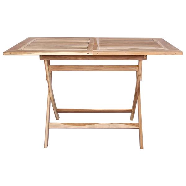 Grote foto vidaxl vouw tuin tafel naturel 120 x 70 x 75 5 cm massief teakhout tuin en terras tuinmeubelen