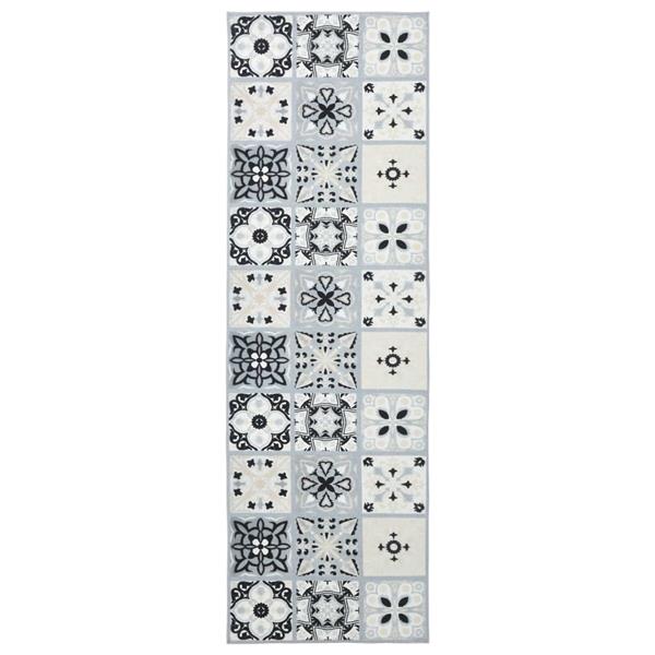 Grote foto vidaxl vloerkleedloper oriz 1150 gsm grijs en zwart 100 polyestervilt huis en inrichting vloerbedekking en kleden