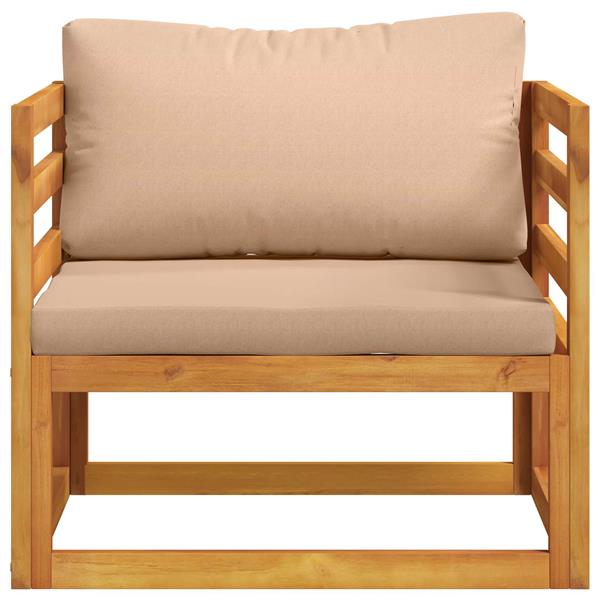 Grote foto vidaxl modulaire fauteuil met kussens 100 polyester massief acacia tuin en terras tuinmeubelen