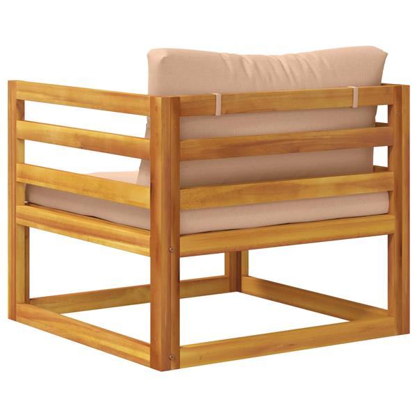Grote foto vidaxl modulaire fauteuil met kussens 100 polyester massief acacia tuin en terras tuinmeubelen