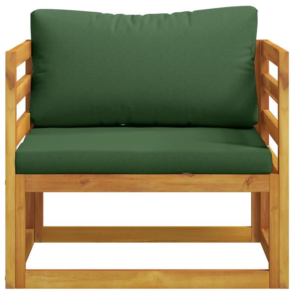 Grote foto vidaxl modulaire fauteuil met kussens 100 polyester massief acacia tuin en terras tuinmeubelen