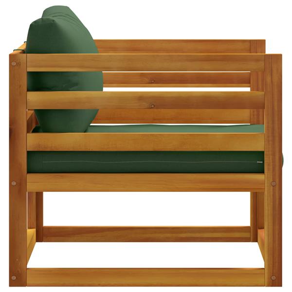 Grote foto vidaxl modulaire fauteuil met kussens 100 polyester massief acacia tuin en terras tuinmeubelen