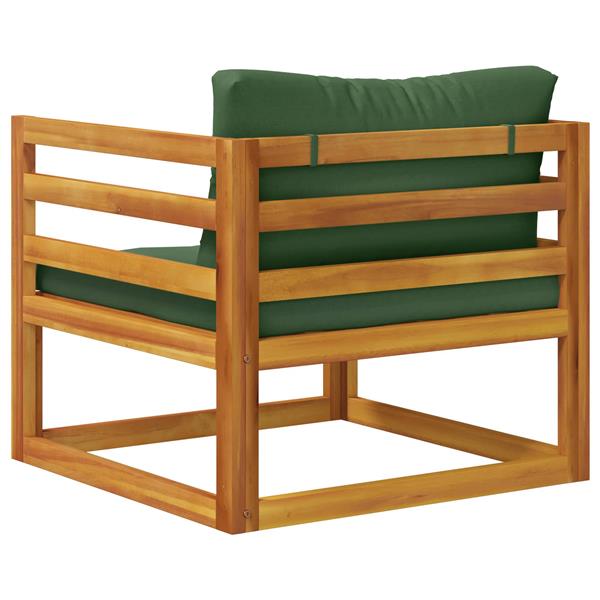 Grote foto vidaxl modulaire fauteuil met kussens 100 polyester massief acacia tuin en terras tuinmeubelen