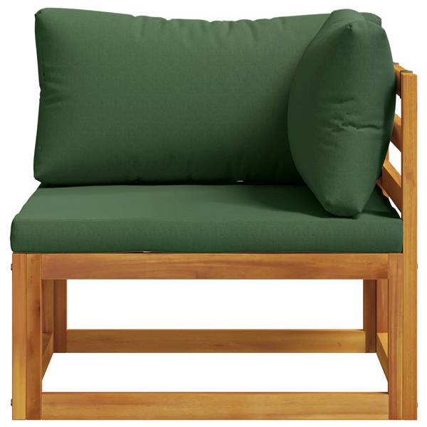Grote foto vidaxl hoekbank met kussens 100 polyester massief acacia naturel tuin en terras tuinmeubelen