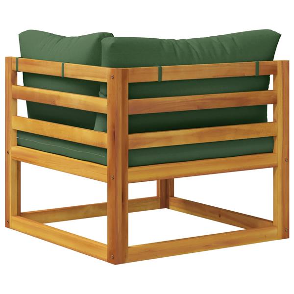 Grote foto vidaxl hoekbank met kussens 100 polyester massief acacia naturel tuin en terras tuinmeubelen