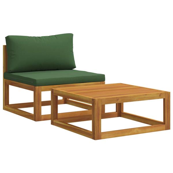 Grote foto vidaxl hoekbank met kussens 100 polyester massief acacia naturel tuin en terras tuinmeubelen