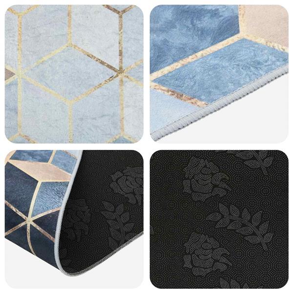 Grote foto vidaxl vloerkleedloper lesaka zilver 80 x 150 cm diamantvelours huis en inrichting vloerbedekking en kleden