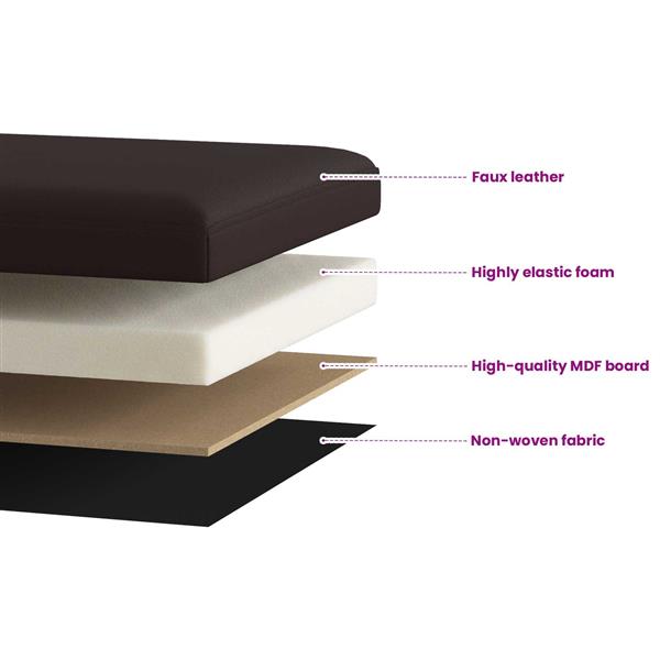 Grote foto vidaxl vouwbare opbergbank bruin 180 kg 80 l 77 x 38 x 38 cm pvc huis en inrichting overige huis en inrichting