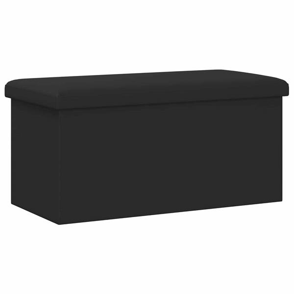 Grote foto vidaxl vouwbare opbergbank zwart 180 kg 80 l 77 x 38 x 38 cm pvc huis en inrichting overige huis en inrichting