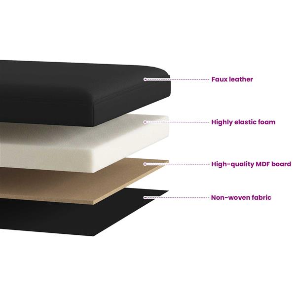 Grote foto vidaxl vouwbare opbergbank zwart 180 kg 80 l 77 x 38 x 38 cm pvc huis en inrichting overige huis en inrichting