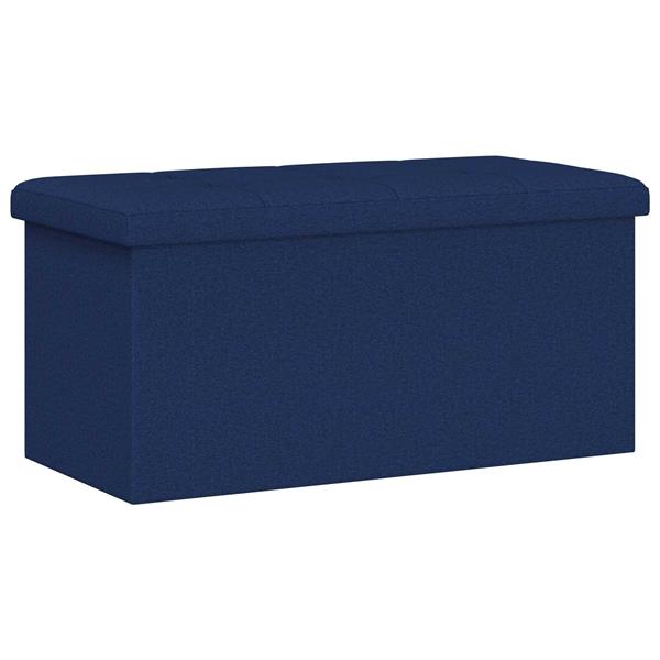 Grote foto vidaxl vouwbare opbergbank blauw 180 kg 80 l 77 x 38 x 38 cm linnen huis en inrichting overige huis en inrichting