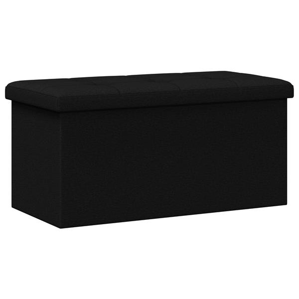 Grote foto vidaxl vouwbare opbergbank zwart 180 kg 80 l 77 x 38 x 38 cm linnen huis en inrichting overige huis en inrichting