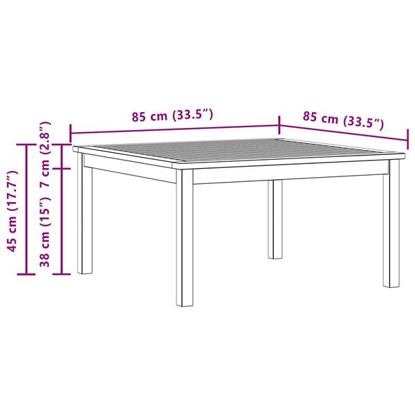 Grote foto vidaxl salontafel licht acacia 85 x 85 x 45 cm massief acaciahout tuin en terras tuinmeubelen