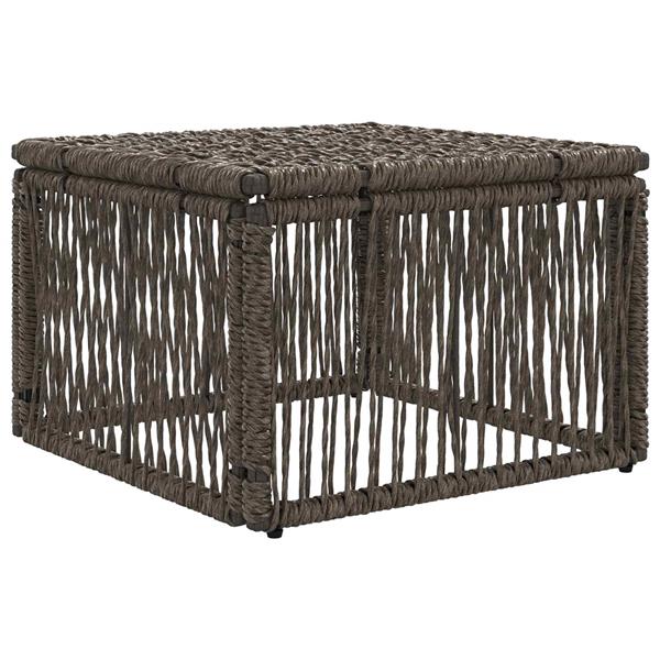 Grote foto vidaxl voetensteun grijs poly rattan tuin en terras tuinmeubelen