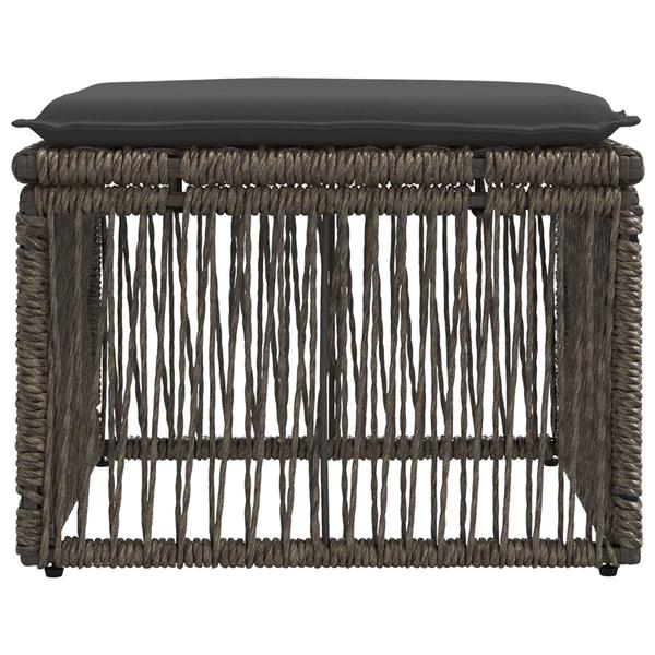 Grote foto vidaxl voetensteun grijs poly rattan tuin en terras tuinmeubelen