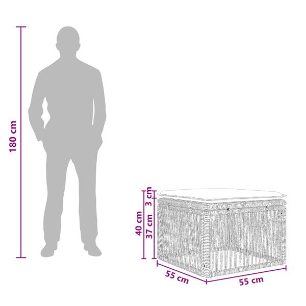 Grote foto vidaxl voetensteun grijs poly rattan tuin en terras tuinmeubelen