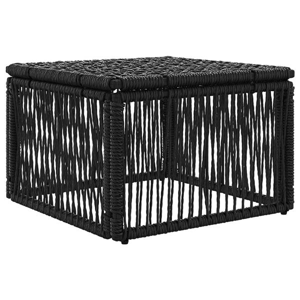 Grote foto vidaxl voetensteun zwart poly rattan tuin en terras tuinmeubelen