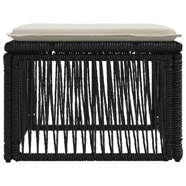 Grote foto vidaxl voetensteun zwart poly rattan tuin en terras tuinmeubelen