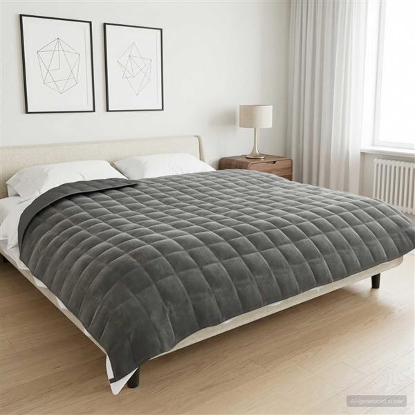 Grote foto vidaxl verzwaringsdeken antraciet 200 x 200 cm 13 kg 100 katoen 205t huis en inrichting bedden