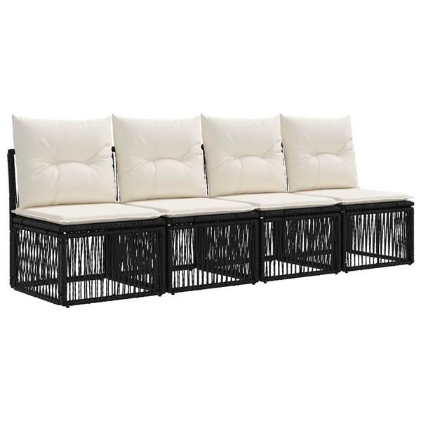 Grote foto vidaxl 4 zits bank 4 st 4 aantal zitplaatsen zwart poly rattan tuin en terras tuinmeubelen